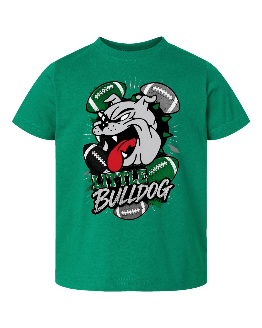 Little Bulldog Fan Football Toddler Crewneck Short Sleeve Tee