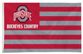 Ohio State University Buckeyes Premium 3x5 Feet Flag Banner, Country Design, Metal Grommets, Outdoor Use, Single Sided