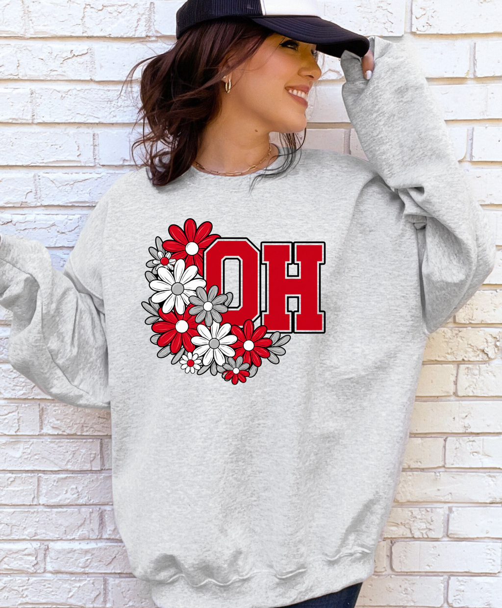 Oh Floral Graphic Crewneck Sweatshirt