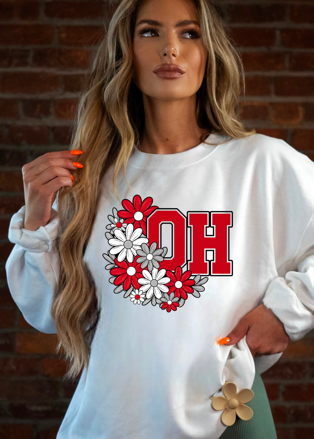 Oh Floral Graphic Crewneck Sweatshirt