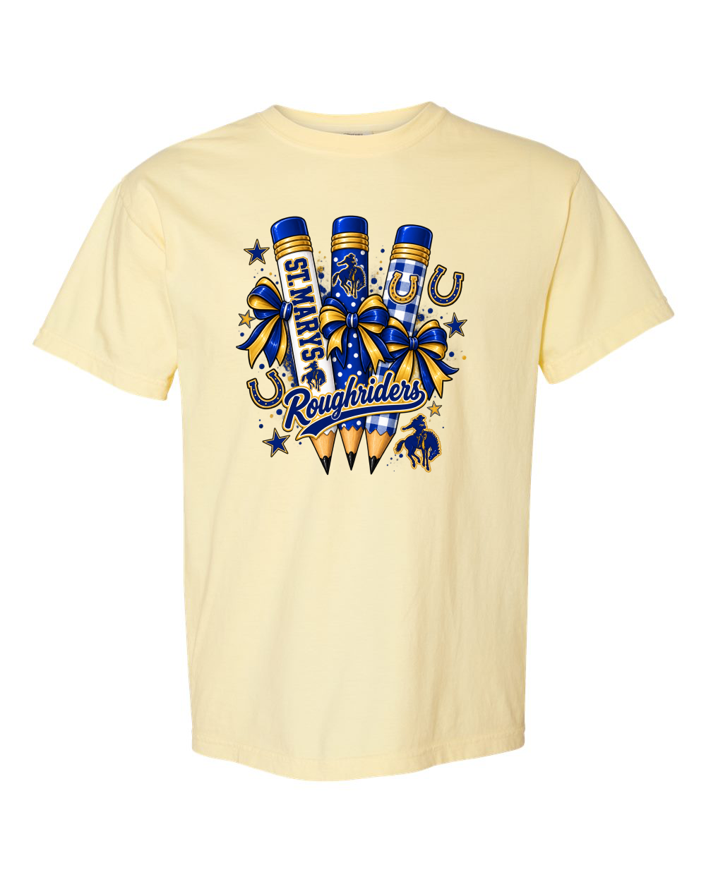 St. Marys Roughriders Pencil Graphic Tee Comfort Color Tee