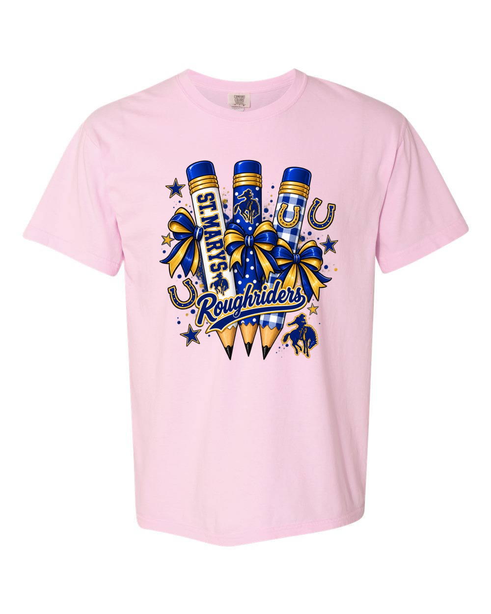 St. Marys Roughriders Pencil Graphic Tee Comfort Color Tee