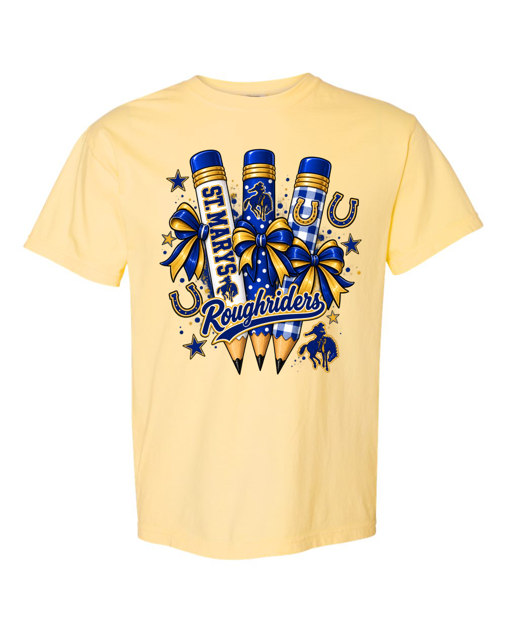 St. Marys Roughriders Pencil Graphic Tee Comfort Color Tee (Copy)