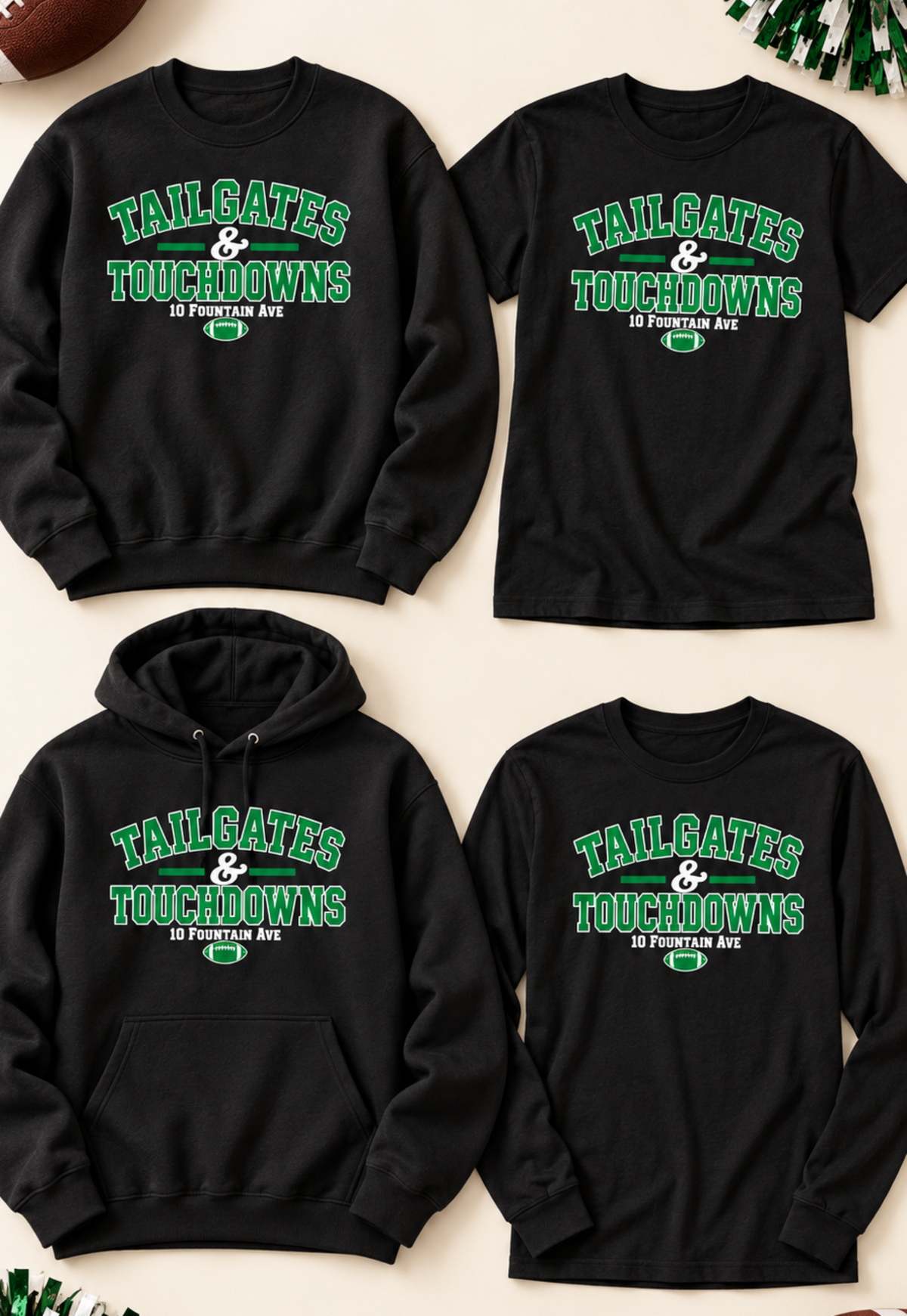 Tailgates & Touchdowns 10 Fountain Ave Graphic Tees/Hoodies
