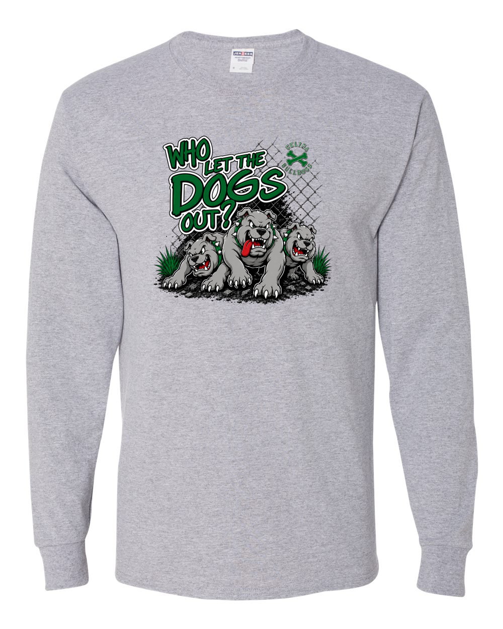 Who Let The Dogs Out Crewneck Long Sleeve Tee Shirt
